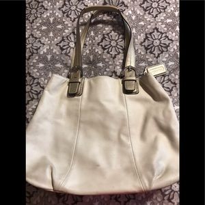 Used Coach beige Soho leather bag